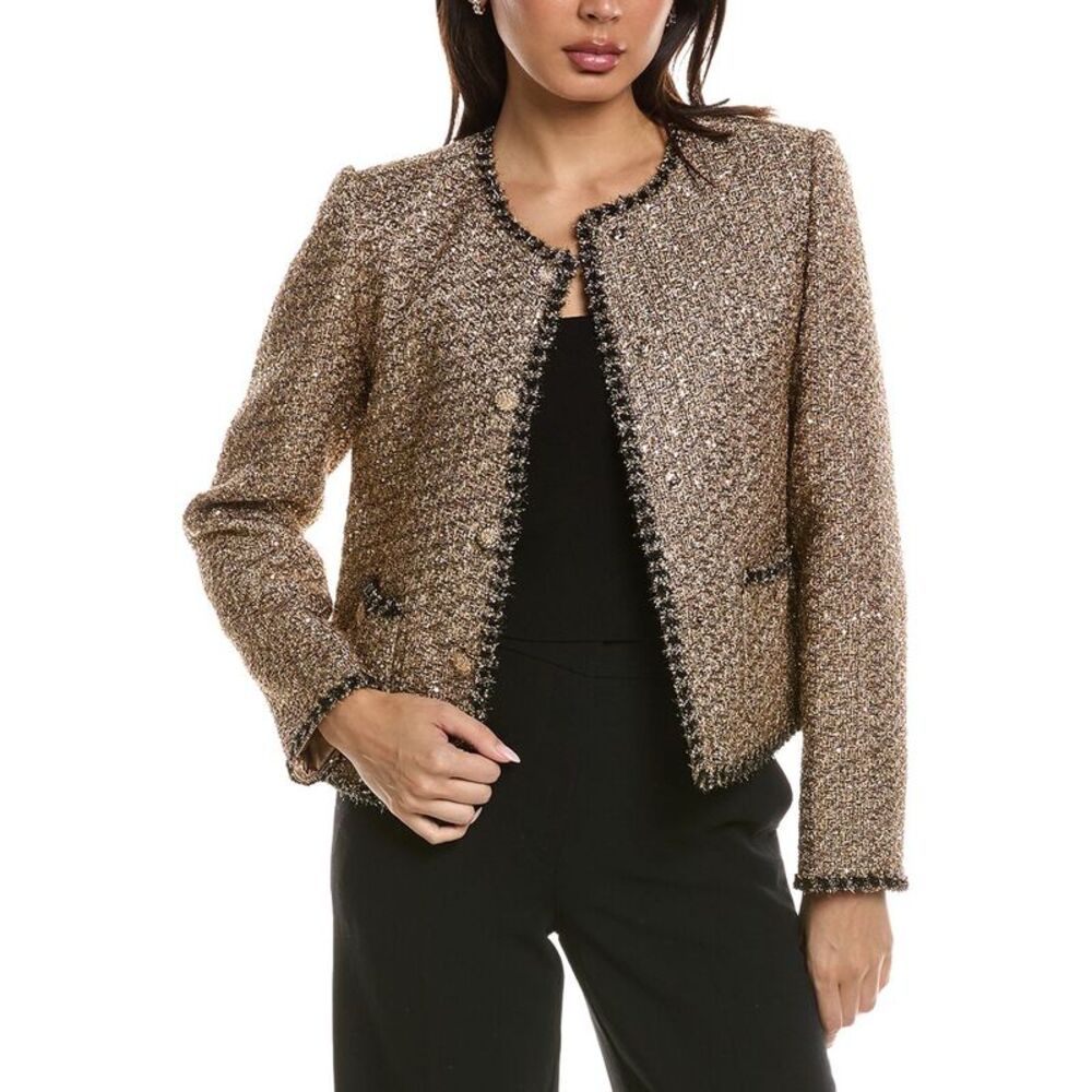 Elie Tahari Womens The Ramy Jacket, Brown